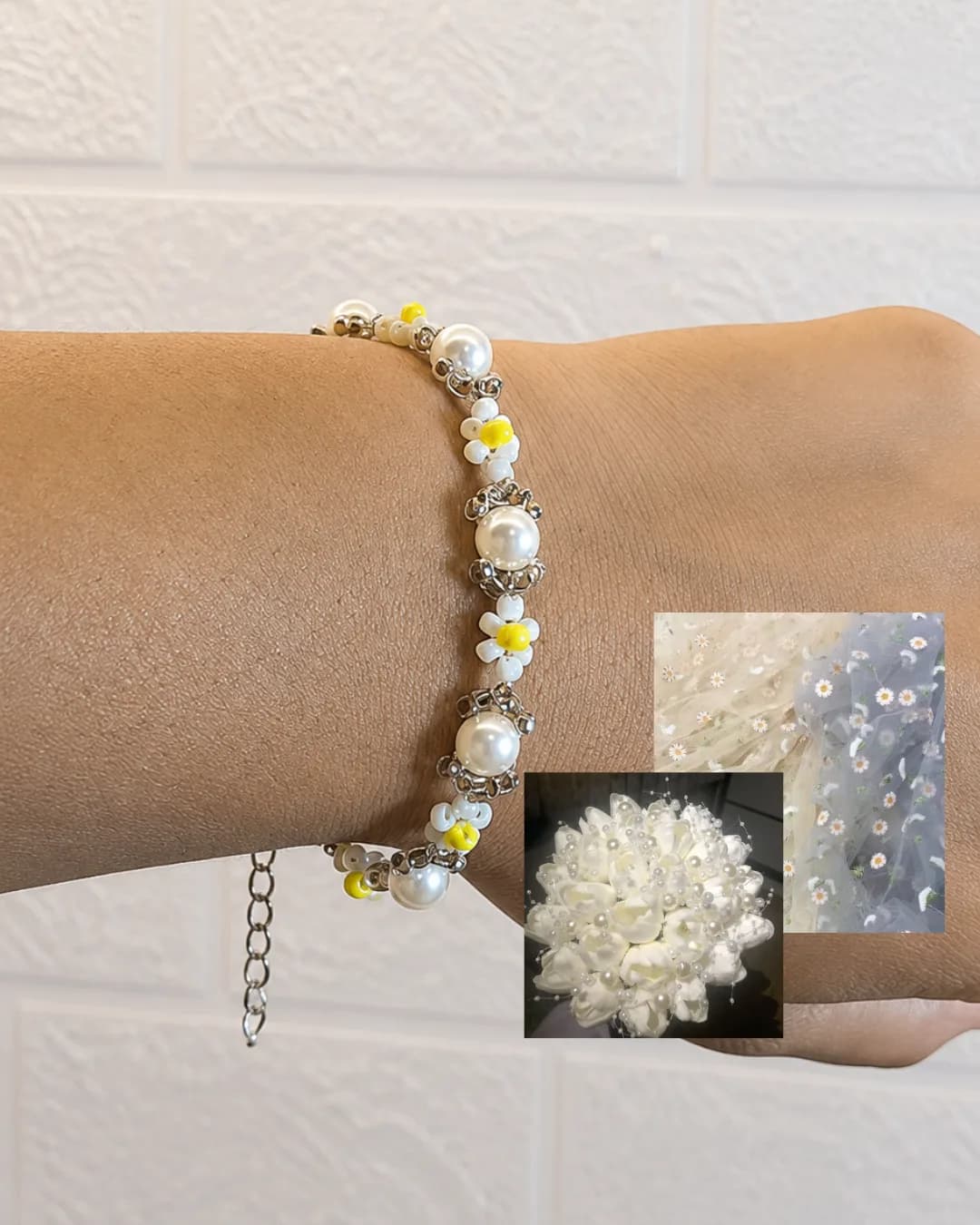 White Floral Bracelet
