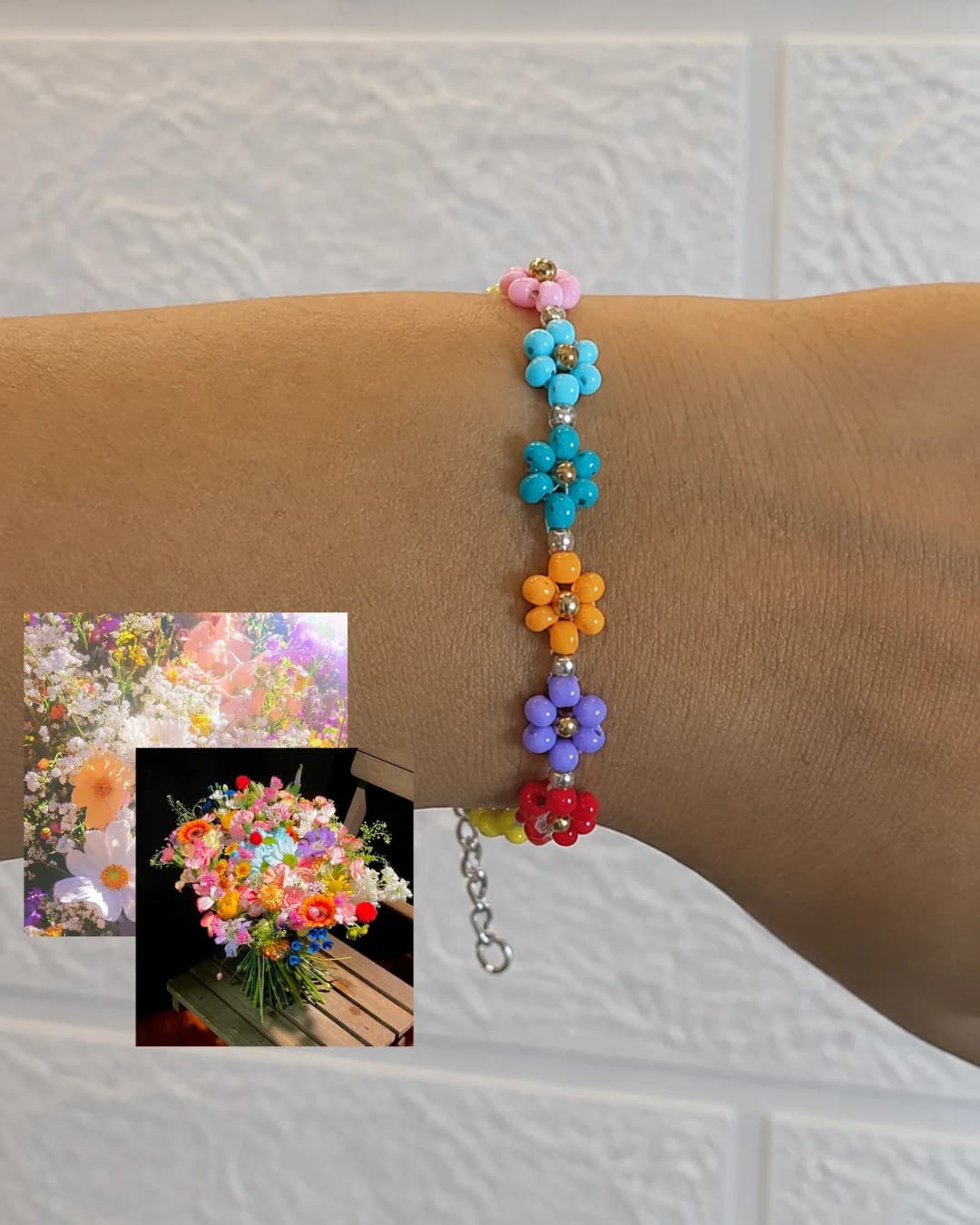 Multicolour Flower Bracelet
