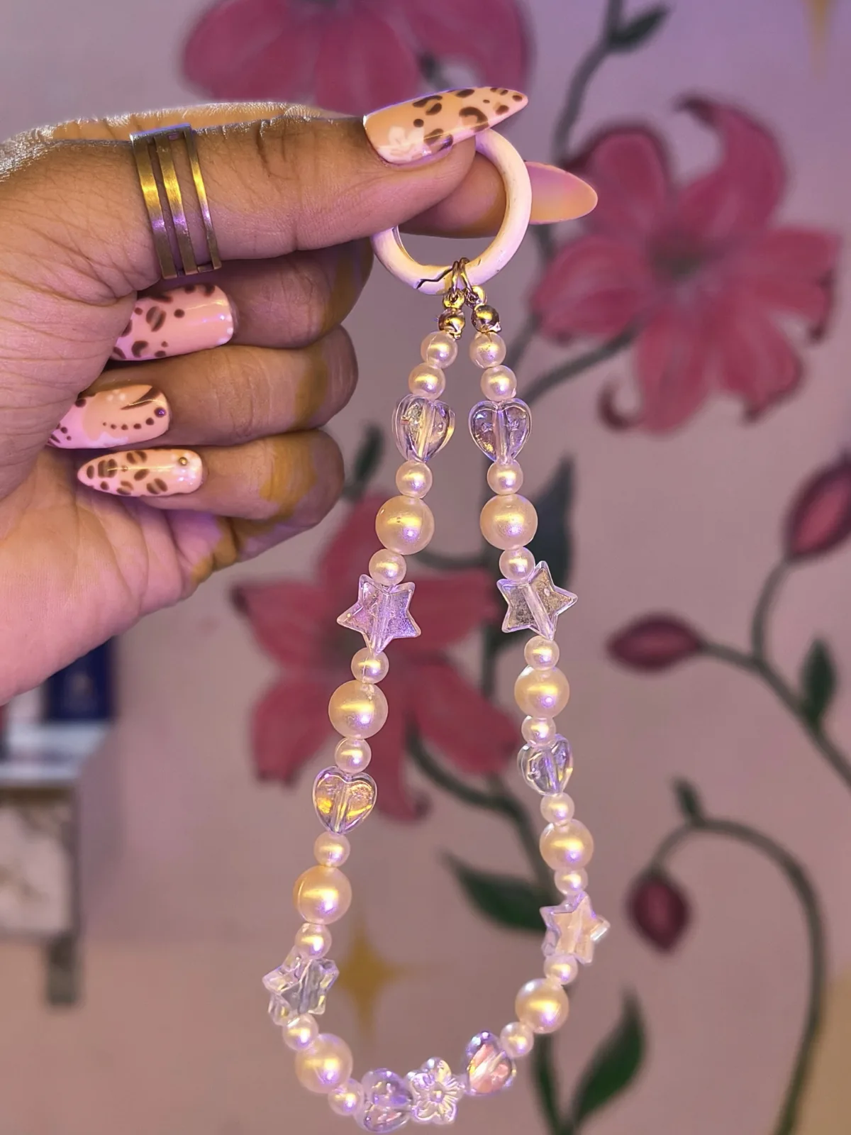 starlit pearl phone charm