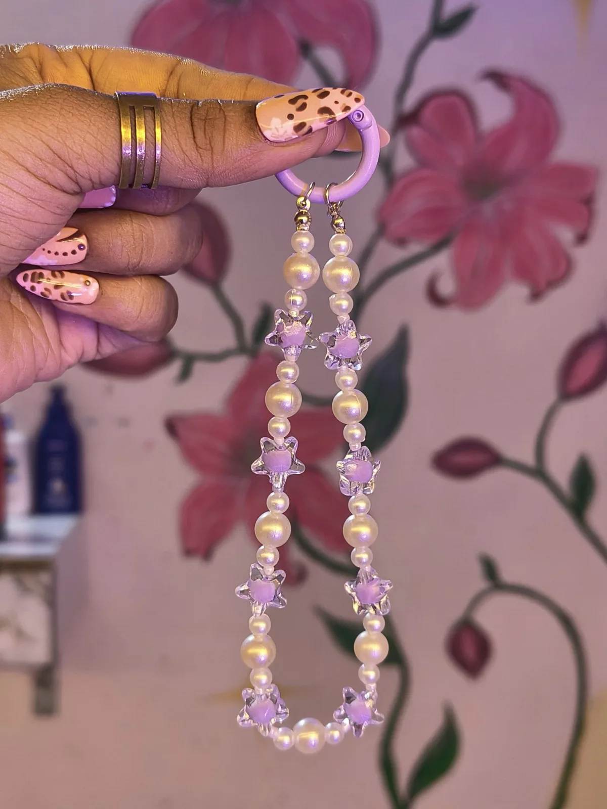 purple starfish phone charm